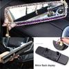 Cute Cartoon Butterfly Rhinestone Car Interior Mirror Decor Bowknot Crystal Diamond Rear Mirror Ornament Women Car Accessories