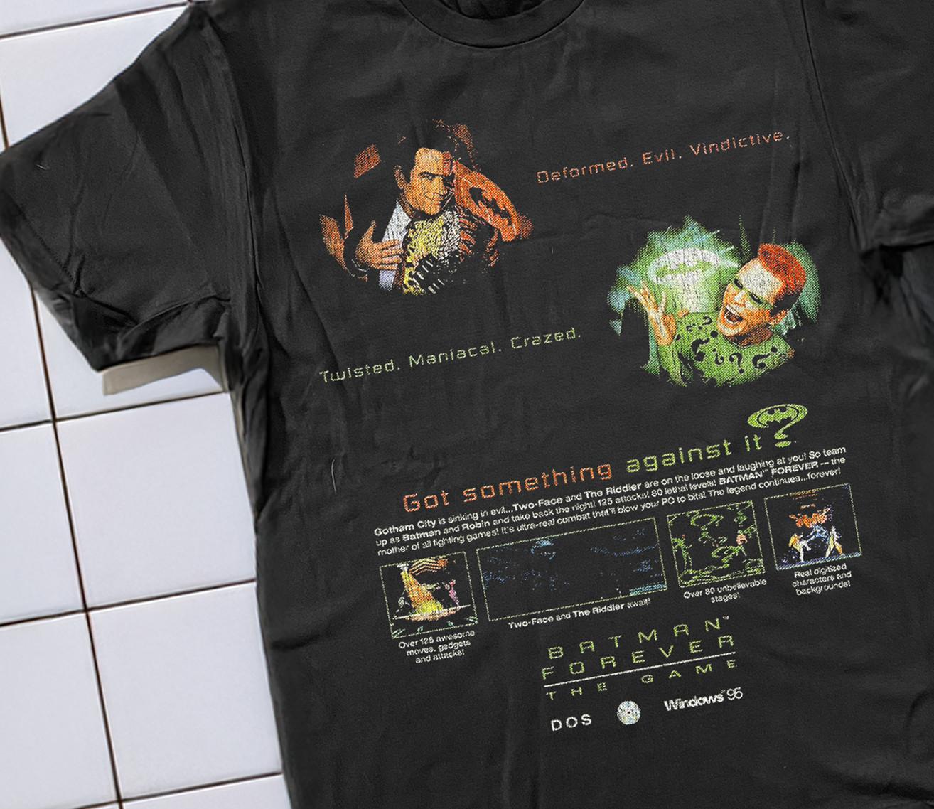 1995 Batman Forever The Video Game Promo T-Shirt Black XXL XL
