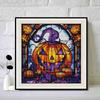 Diamond Painting Kit Halloween Pumpkin Stained Glass Design DIY 5D Full Drill Canvas Art Relaxing Bedroom Wall Decor Craft Home