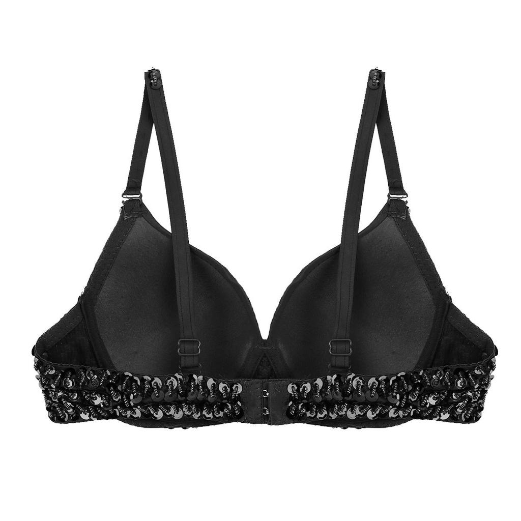 Women Ladies Glitter Sequins Beading Belly Dance Bra Tops Party Club Costume Dancewear