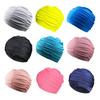 Women Cloth Swimming Cap, Breathable Ruffle Solid Color Swim Pool Cap for Adults, Short Long Thick Hair Ear Protection Bathing Hat