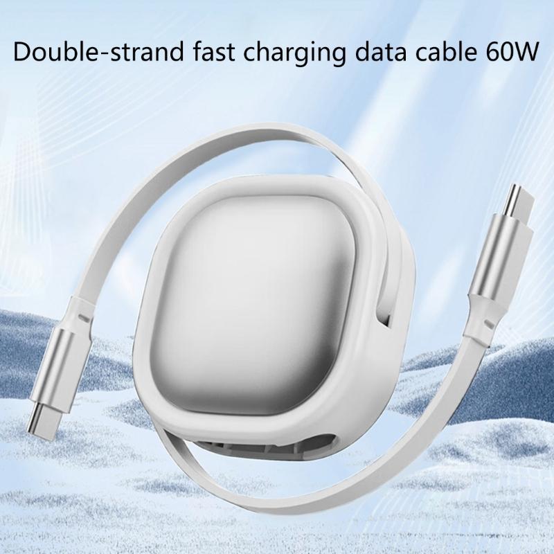 Retractable USB C Charging Cable with PD Fast Charge Aluminum Alloy Build for Longevities and Travel Convenience