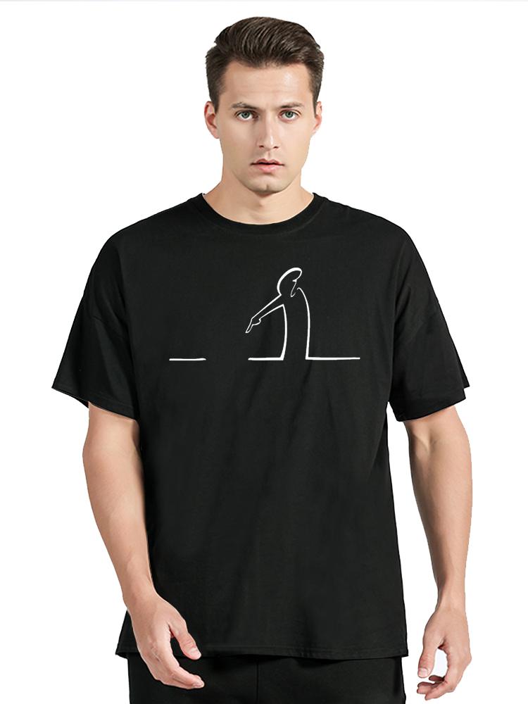 La Linea The Line Osvaldo Cavandoli TV Men's T-shirt Fashion Harajuku Cotton Tshirt Clothing Oversized Tops Tees