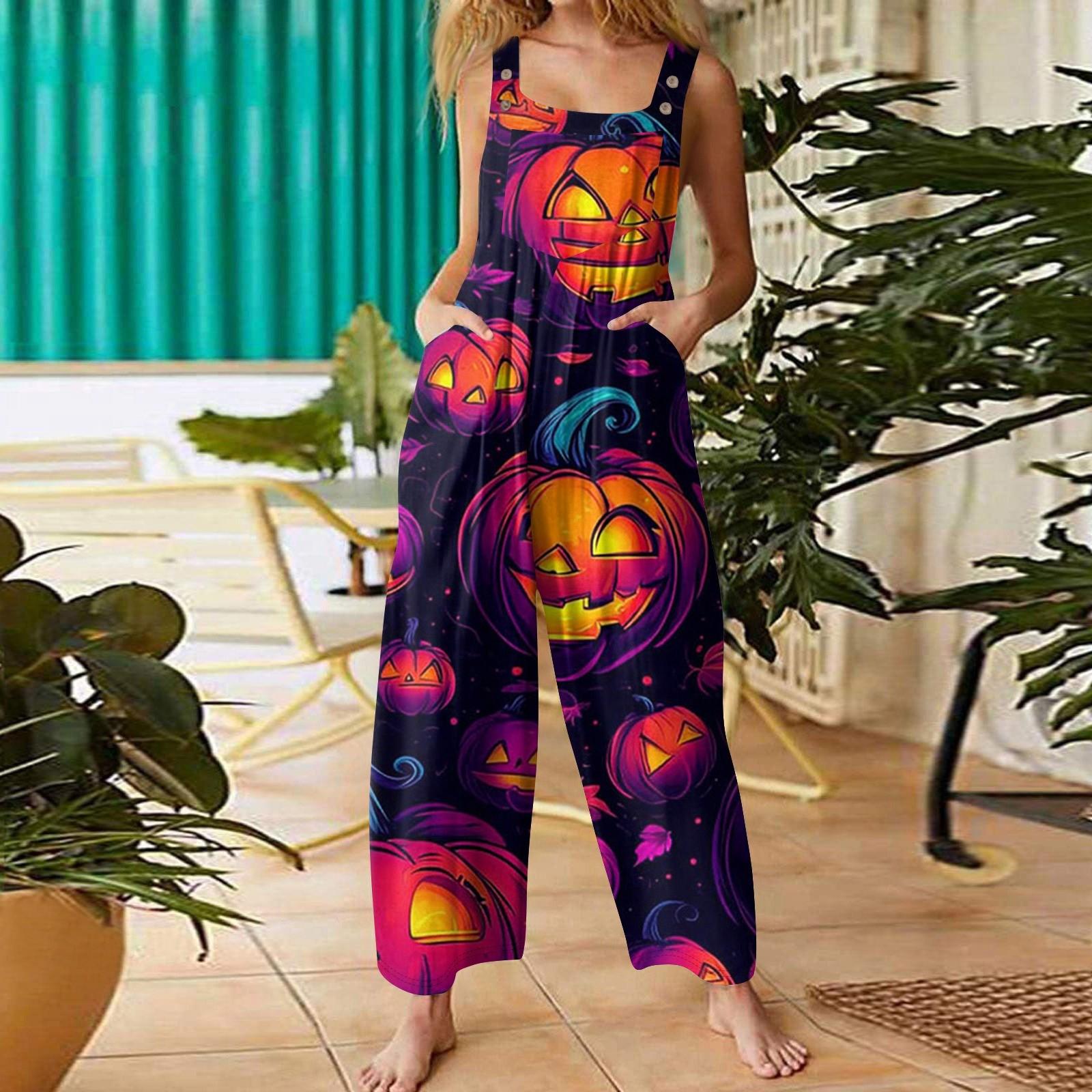 

Женская мода ул.. Повседневный свободный ретро-комбинезон с подтяжками и принтом ко Дню Святого Патрика M