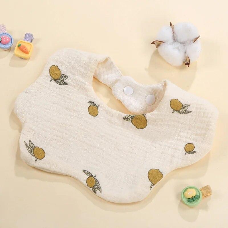 Cotton Baby Saliva Towel With Gauze, Six Layers For Newborns, Waterproof Bib Cartoon, Absorbent And Stain Resistant Bib