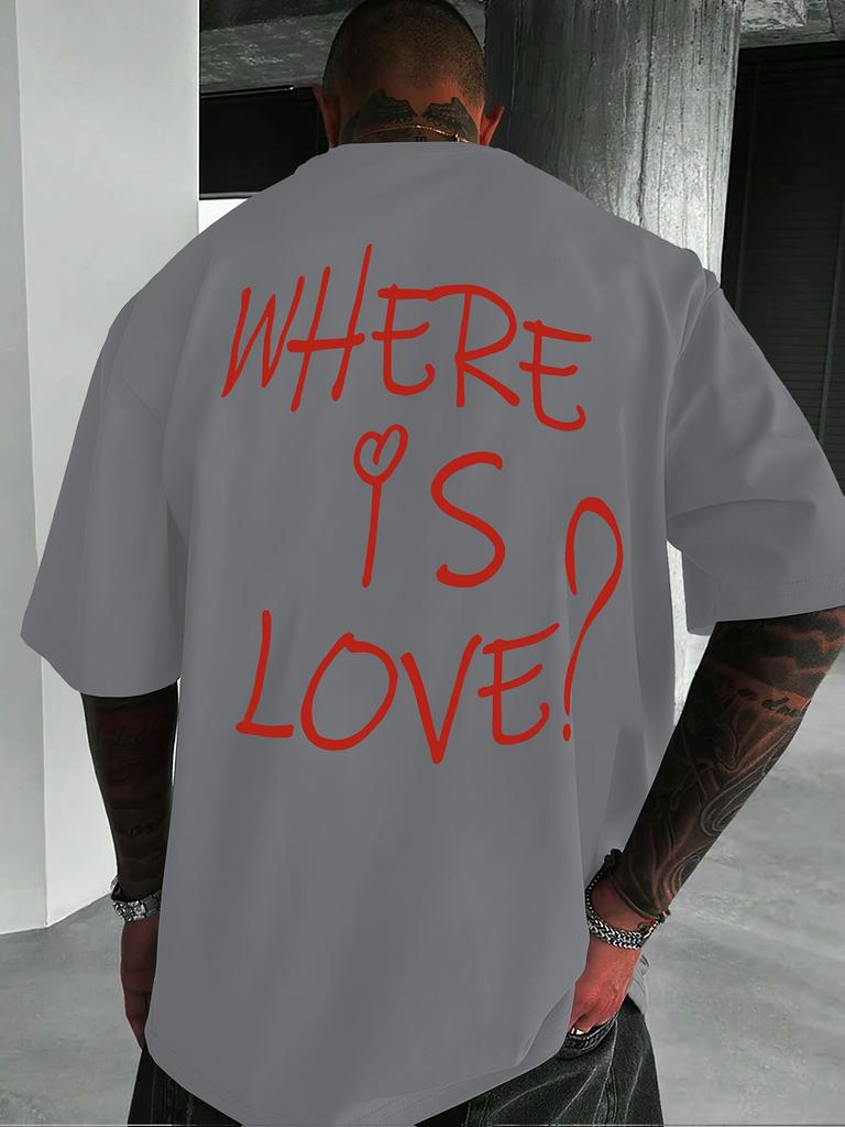 Where Do Men Love During The 2026 Chinese New Year Alphabet Pattern Printed Trendy Tshirt