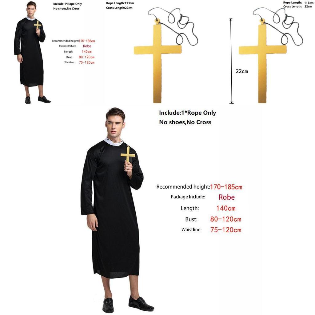 Faszinierendes Priesterkostüm Robe im klassischen Pate-Stil für unvergessliche Halloween-Feiern