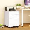 Steel Three-Drawer Mobile Office Cabinet with Lock, Under Desk Storage Solution