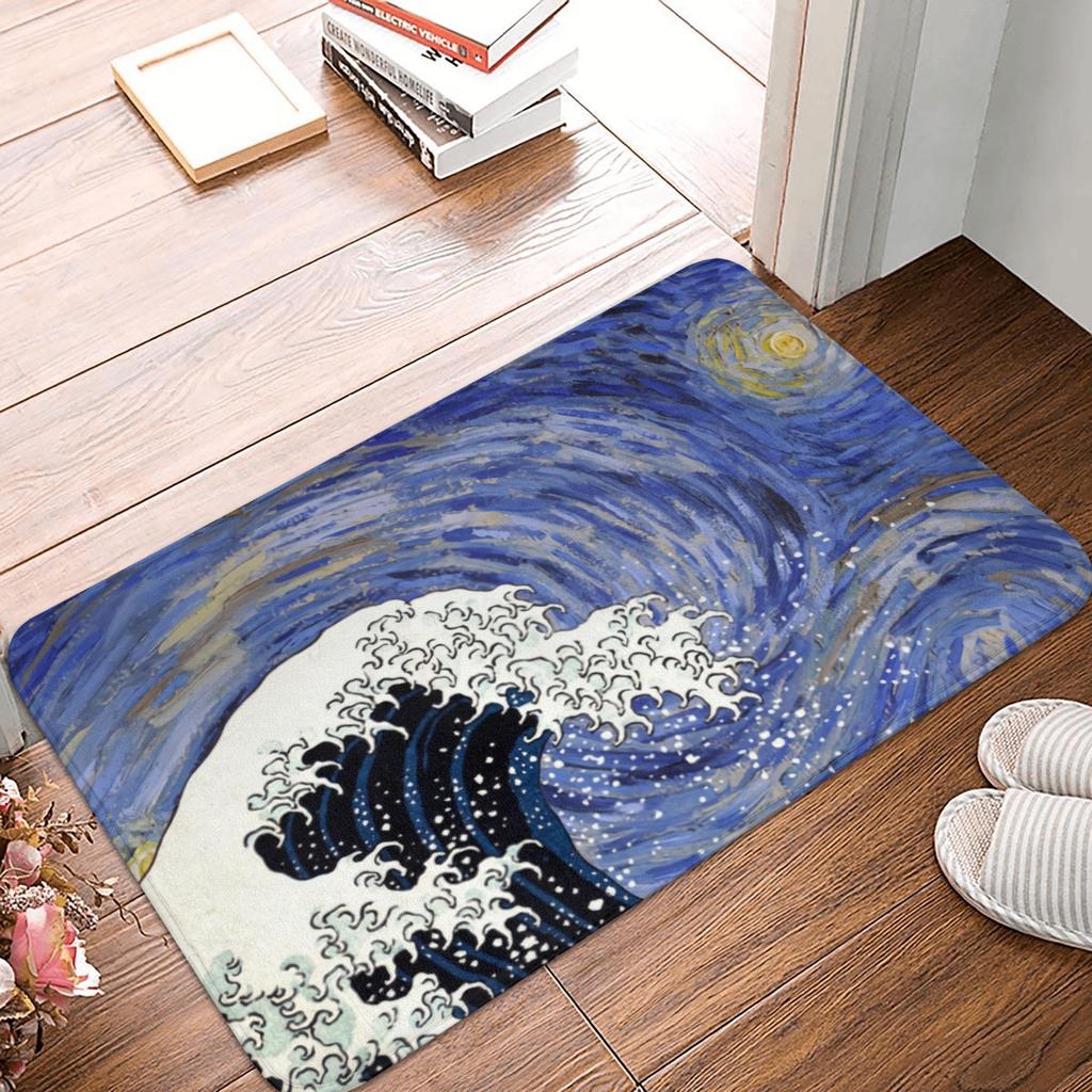 Van Gogh Starry Night Doormat Anti-Slip Entrance Bathroom Kitchen Door Floor Mat Over The Rhone Garage Carpet Rug