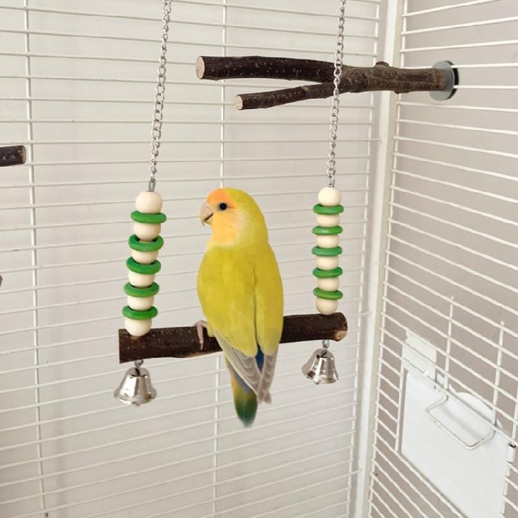 Bird Swing Toy Bird Cage Hangable Standing Perches Chewing Grinding Exercising Toy