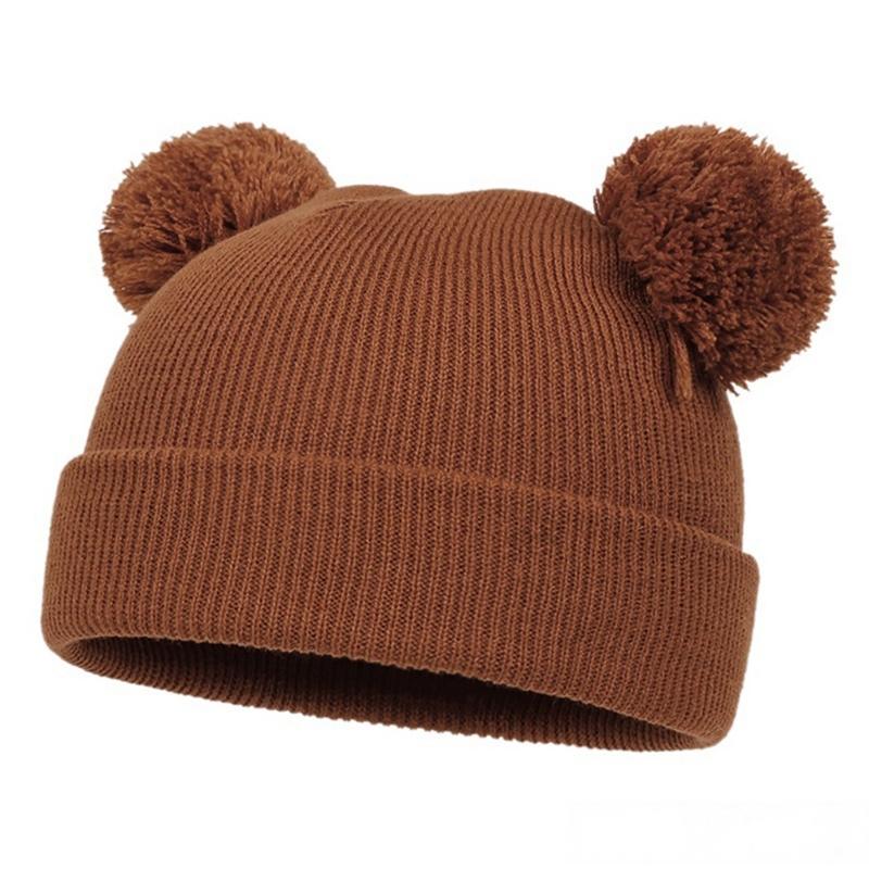 Toddler Baby Winter Autumn Knitted Hat Solid Color Cute Cap