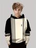 Boys Hoodie Stripe Printed Pullover Long Sleeve Thin Hooded Sweatshirt for Autumn Casual Versatile Classic Color Matching Design