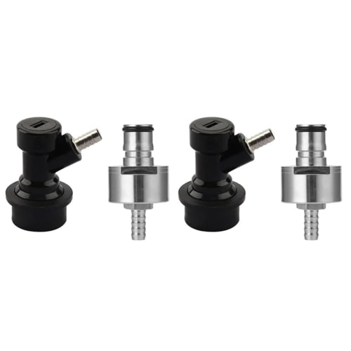 

Hlsicna 2x 5/16 Barb Ball Lock Disconnect Set for Beer Brewing Carbonation Caps, Fits Most Beverage Bottles, Suitable for Cola, Soda, and Beer