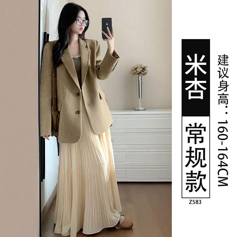 Purple half-length long dress women's spring new high-waisted fairy cake skirt small a-character chiffon big swing skirt