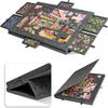 Foldable Children's Puzzle Table with Stand, Cover, and 6 Drawers