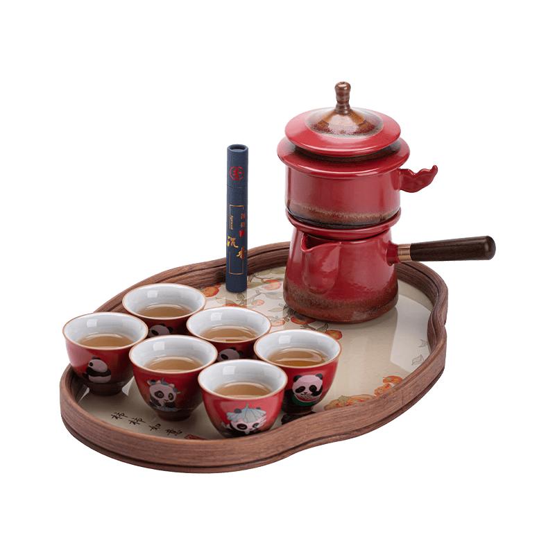 Forbidden City Panda Blessing Automatic Ceramic Tea Set