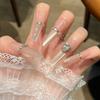 Cat's Eye Wearing Nail Pure Hand-made Nail Piece Fake Nail Wearing Nail Piece Advanced Sense Thin Dog Long