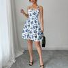 Women's Fashion Floral Lace-Up Dress for Summer