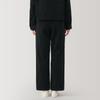 MUJI Women's Kapok Blend Corduroy Tuck Pants, Black, Size S (BE1SOA4A)