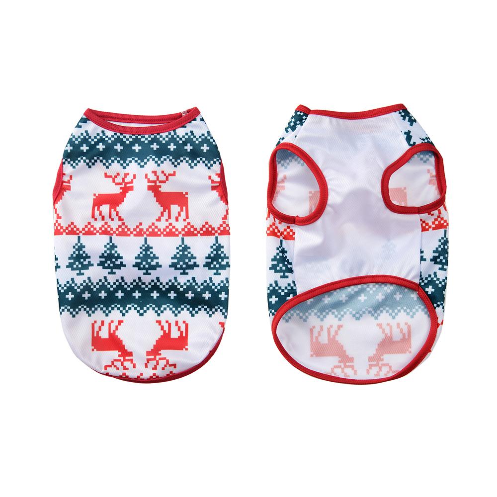 Cozy Puppy Clothes Christmas Holiday Soft Pet Vest For Small Medium Dogs Cats Breathable Deer Print Costumes Yorkshire Chihuahua
