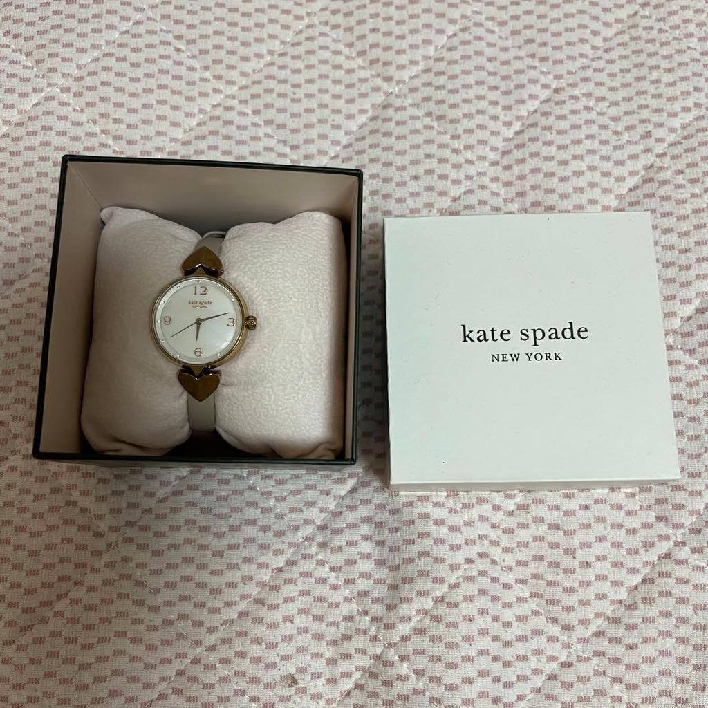 Used Katespade Hollis Three Hand Matte Gray Leather Watch KSW1548