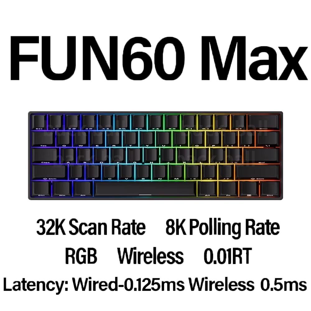 Monsgeek Fun60 Magnetic Switch Keyboard Tri Mode  Wireless Mechanical Keyboard Custom 8KHz RT0.01 Magnetic Keyboard PC Accessory