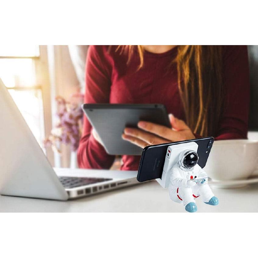 Phone Holder for Desk, Creative Astronaut Cell Phone Stand Tablets Phone Holder Phone Supporter for iPhone, Ipad, Samsung Phone (A)