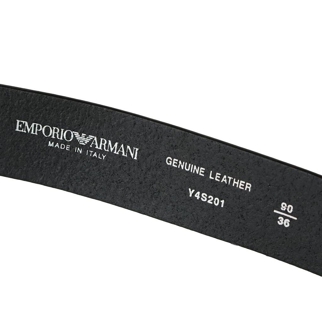 Emporio Armani Black Y4S201 YDD6G 80001 95 Men's Belt, 3.8cm Wide, [Used]