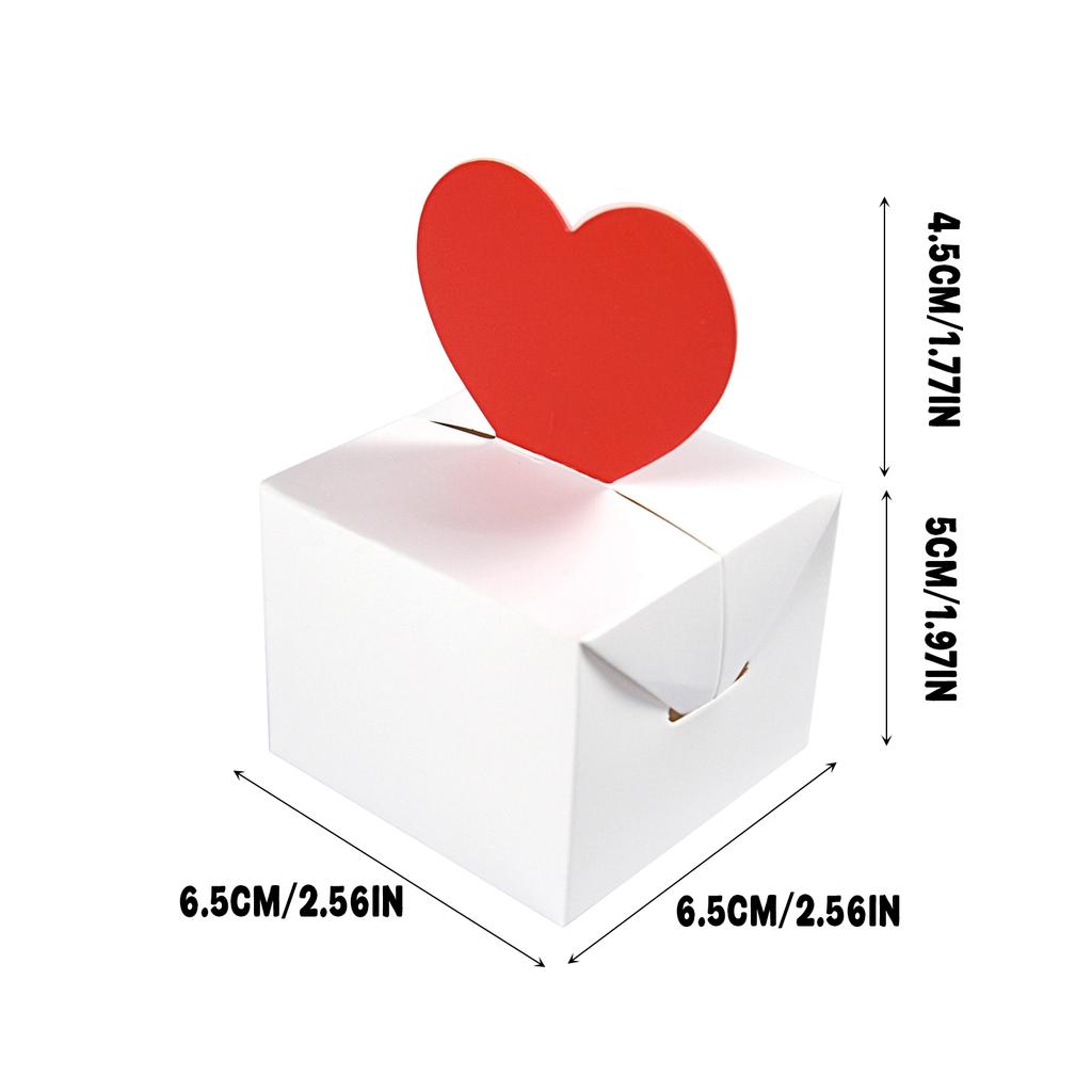 Cutie cadou 3D în formă de inimă pentru Ziua Îndrăgostiților, Cutie cadou pliabilă, 10 buc/pachet