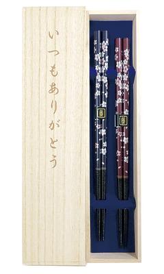 Paar japanische Blume Marine Geschirrspüler Paulownia Verpackung Respekt für die Alten Startgeschenk Essstäbchen, Geschirrspüler, Flyer, blau, rot, Safe, Box,
