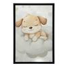 Poster Cute Dog On a Cloud Poster Cute Dog On a Cloud, 50X70 Cm, Black Aluminum Frame, 230 Gsm Matte Paper
