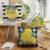 Summer New Style Lemon Small Fresh Printed Pillow Case Simple Sofa Bedside Fruit Linen Waist Pillow