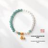 Aquamarine & White Crystal Beaded Bracelet: Fairy Summer Style for Girls, Sweet & Simple Fashion Hand Jewelry with a High-End Feel
