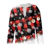 Women's Fashion Christmas Printed Long Sleeve Knitted Cardigan Button Down Jacket