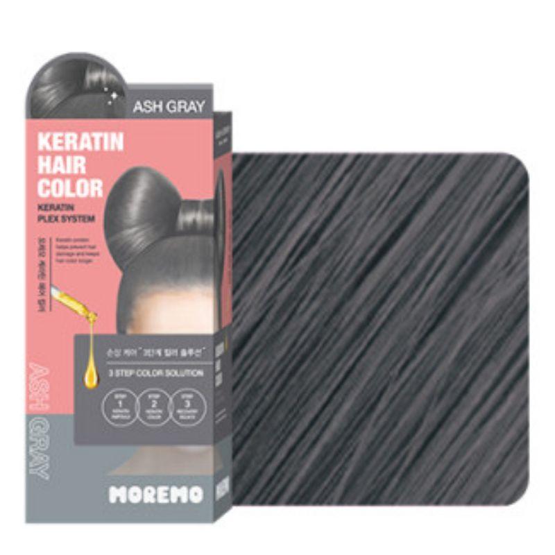 moremo Keratin Hair Color Self Dye Kit Ash Gray Double Set Low Damage & Nourishing 120g x 2
