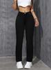 Women's Slimming Black Stretch Straight Leg Jeans