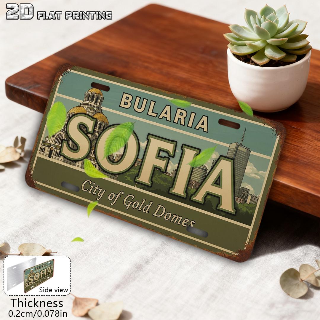 

D Flat D Flat pc Retro Aluminum Sign D Flat Printing Bulgaria Sofia City Theme Decor Vintage Wall Art cm x 15x30cm(5.9x7.8inch)