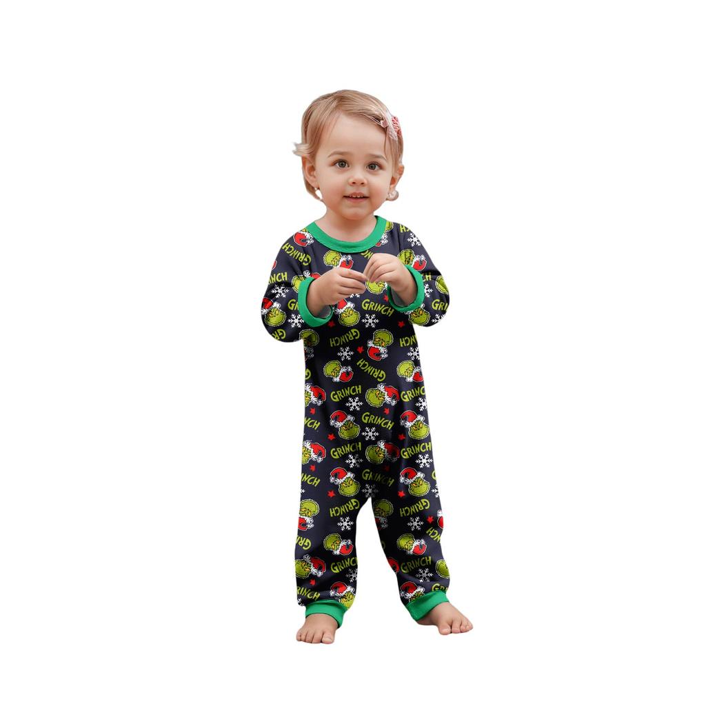Parent-child Christmas Print Home Suit Long-sleeved Top And Pants