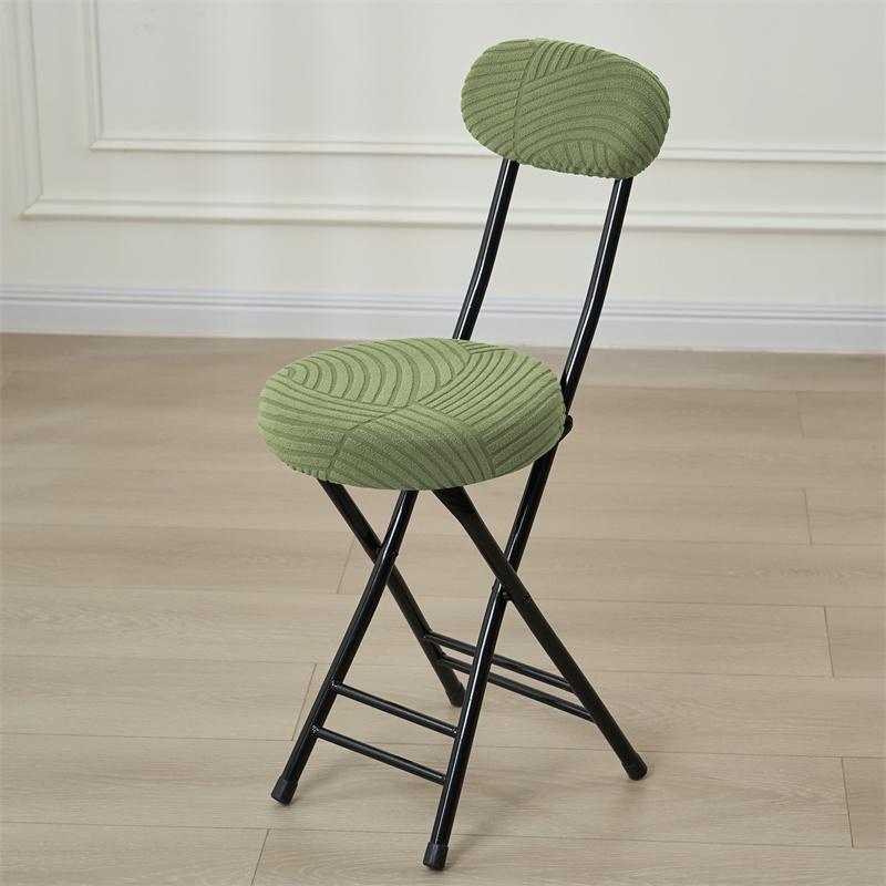 

1/2Sets Folding Chairs Cover Jacquard Anti-dirty Round Stool Slipcover Removable Wedding Chairs Cover for Dining Room Home Decor 1pc
