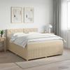 Box Spring Bed with Mattress Cream 160 x 200 cm Fabric