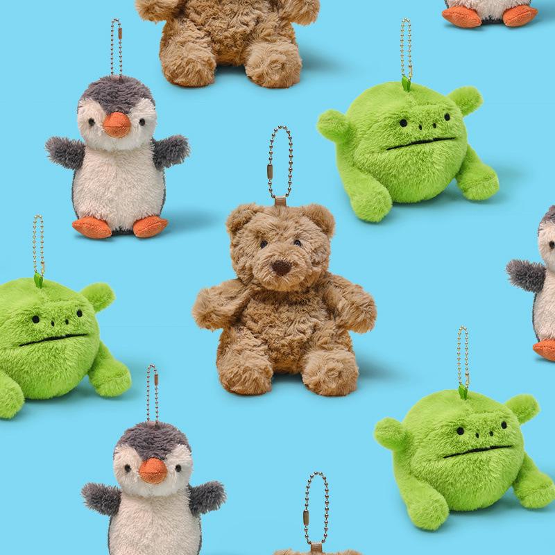 Adorable Penguin Frog Plush Keychain for Bags & Keys