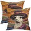 2D flat printing Colorful Llama Patterned Pillow for Home Decor Polyester pillowcase sofa decorative cushion cover