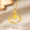 European-American Style Gold-Plated Hollow Shiny Brass Necklace - Unisex Fashion Accessory
