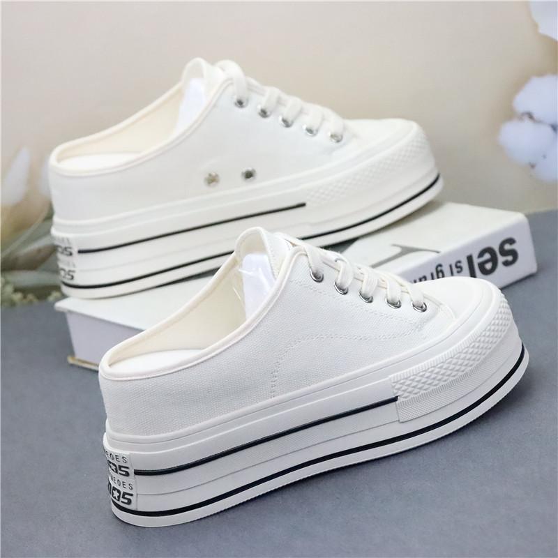 

Модные 8-сантиметровые джинсовые туфли на платформе-клине, женские шлепанцы на шнуровке, массивные кроссовки, повседневные удобные, брендовые, дышащие, летние туфли с закрытым носком 34 бежевый