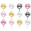 10pcs Acrylic Happy Birthday Cake Toppers Wedding Holiday Decoration Accessory