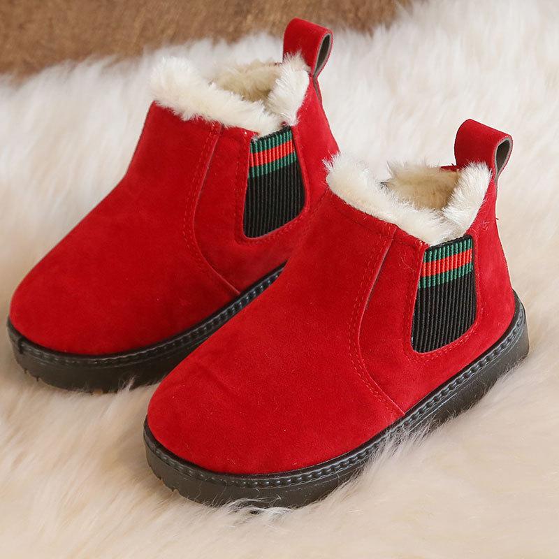 Martin-Stiefel für Jungen und Mädchen, verdickte Schneestiefel mit weicher Sohle, rutschfeste Winter-Baumwollschuhe für Kinder