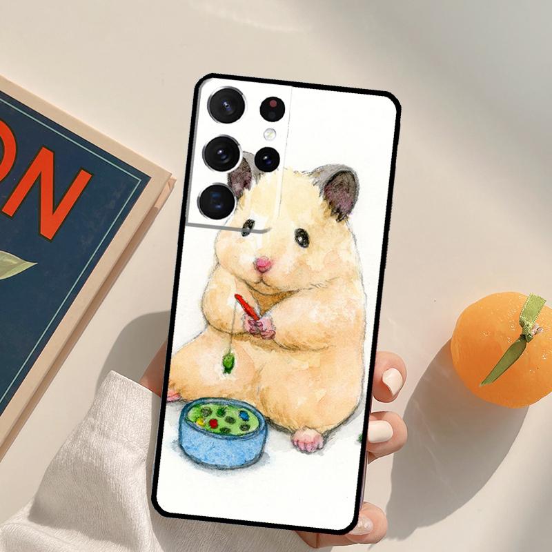 

Hamster Art Phone Case For Samsung Galaxy S25 Ultra S24 S20 S21 S22 S23 Plus S9 S10 S25 FE Back Cover Galaxy S23