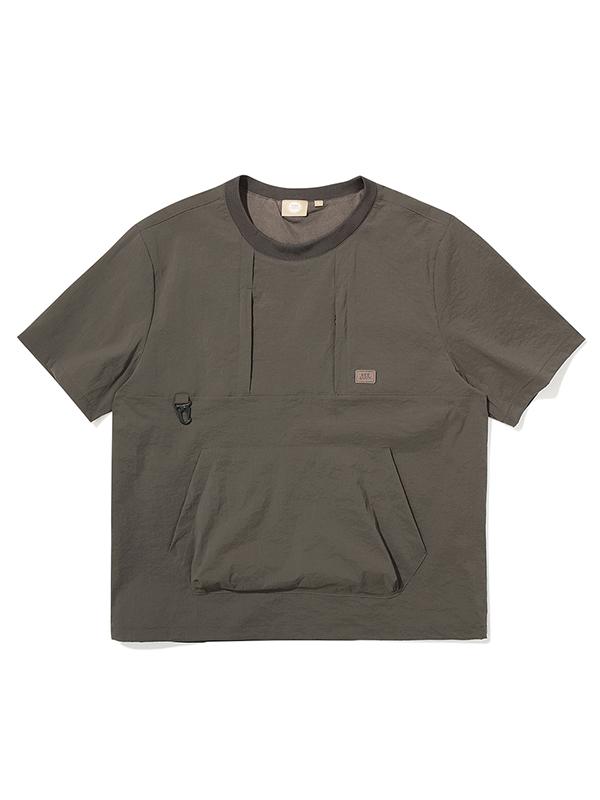BBC EARTH Utility Woven Round T-Shirt_Khaki