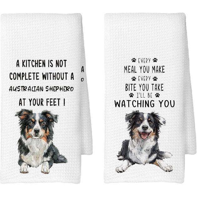 Long-Haired Dachshund Kitchen Towels Set of 2, Dog Gifts for Women, Dachshund Gifts, Dog Lover Mom Gift Tea Towels Kitchen Hand Towels 16x24 Inch for