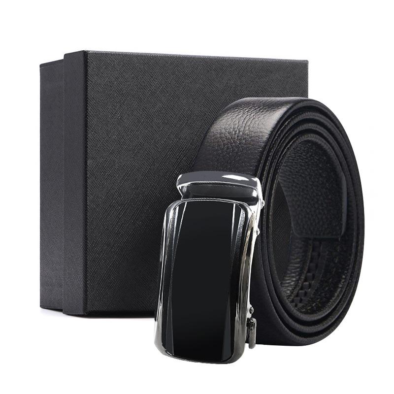 Belt Men's Premium Business Gift Box First Layer Cowhide Belt Alloy Button Head Gift High-end Automatic Buckle Belt